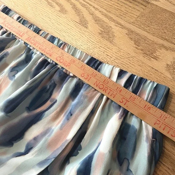 Poetry Silk Maxi Skirt Anthropologie Watercolor Summer Wedding Quiet Luxury - Picture 3 of 8